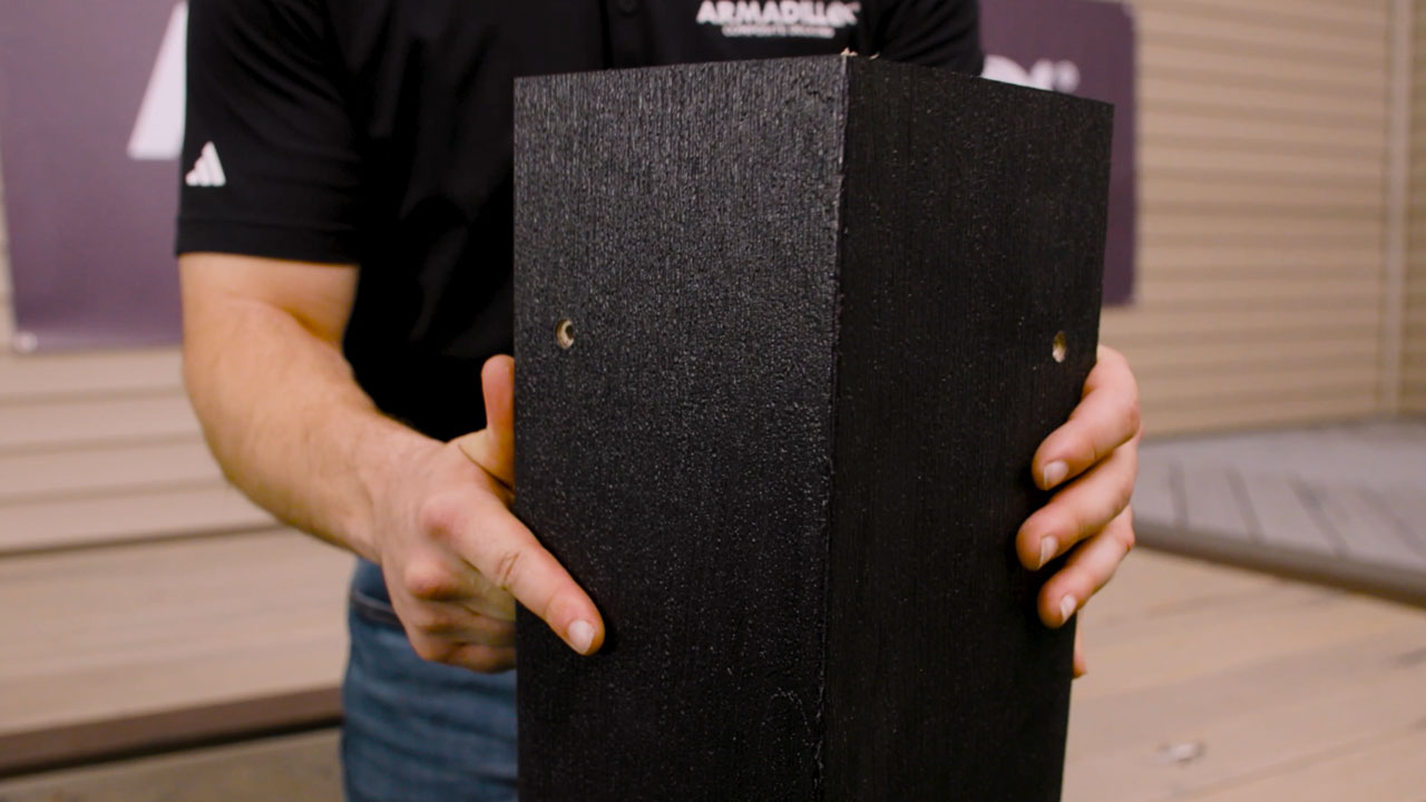 Demonstration of folding composite deck fascia board for seamless corner installation