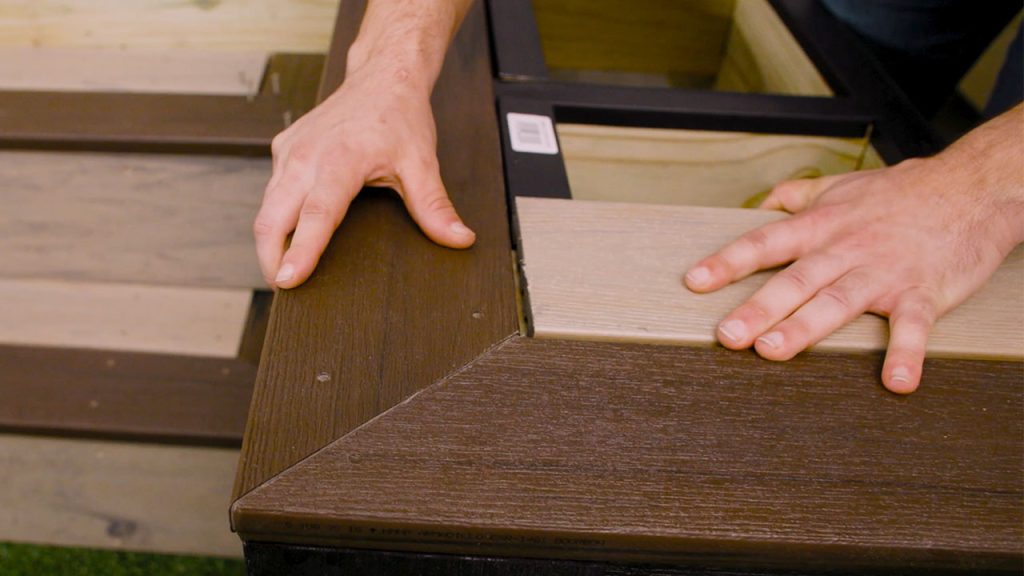 Composite deck with a picture frame border installed for a professional, finished look